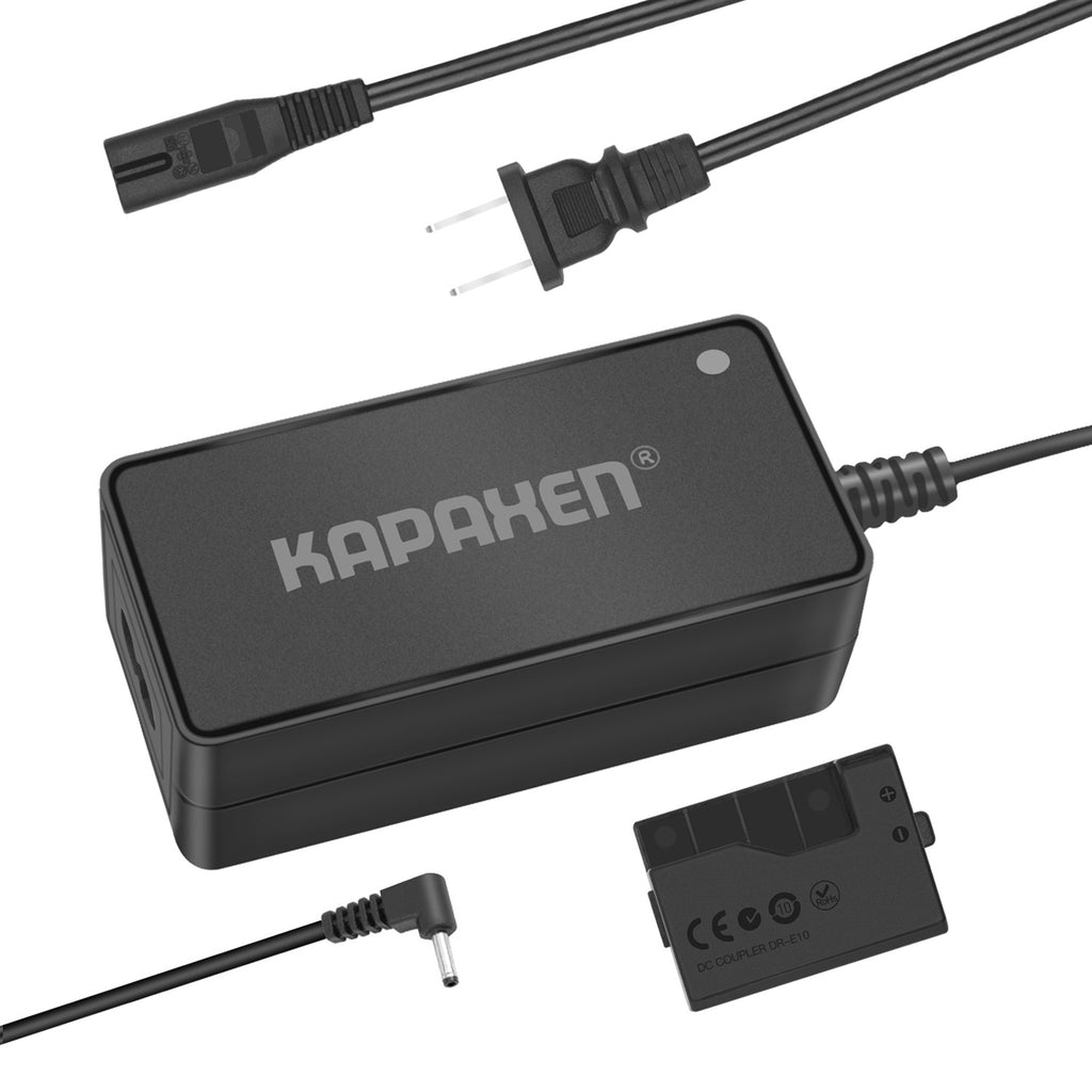 Kapaxen ACK-E20 Power Adapter and DC-E10 Coupler Kit for Canon EOS Rebel T3, T5, T6, T7 ameras