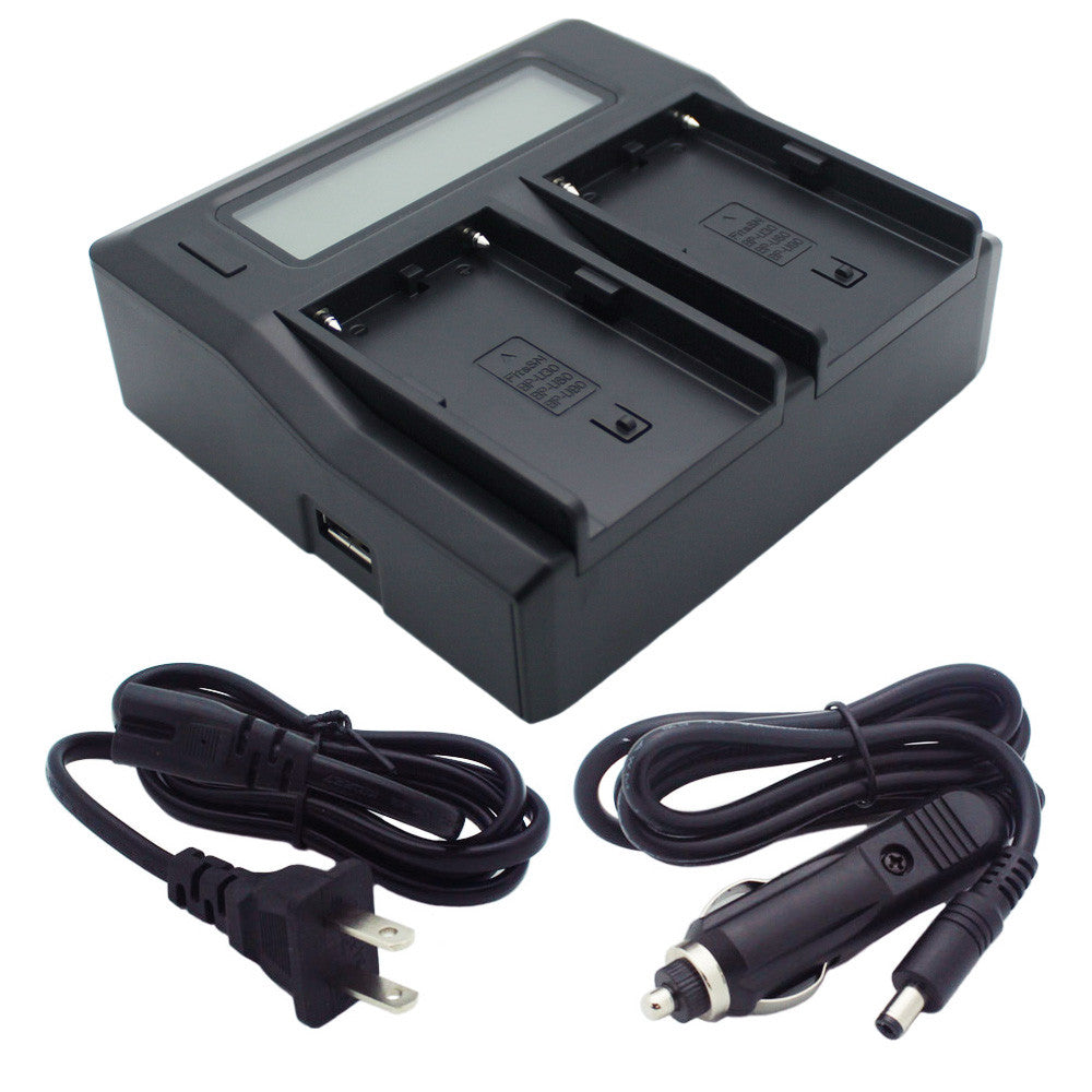 Kapaxen™ BC-U2 Dual Channel LCD Charger for Sony BP-U30, BP-U60, and BP-U90 Camcorder Batteries