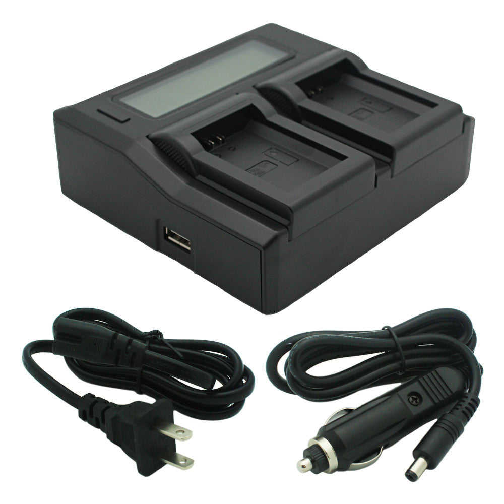 Kapaxen™ Dual-Channel LCD Charger for Sony NP-FW50 Batteries