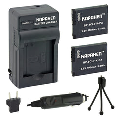 Kapaxen™ Two DMW-BCL7 Batteries & Charger Kit with Bonu Mini Tripod for Panasonic Lumix Cameras