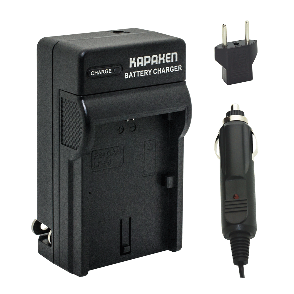 Kapaxen™ LC-E6 Charger Kit for LP-E6 LP-E6N Battery for Canon EOS 5D Mark IV, III, II, 5DS, 6D, 7D, 7D Mark II, 60D, 70D, 80D Cameras and XC10, XC15 Camcorders